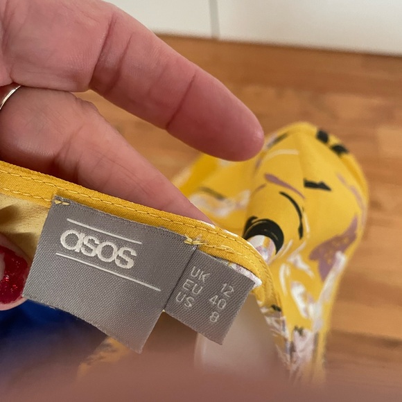 ASOS Butter Yellow Floral Palazzo Pants Jumpsuit - Picture 3 of 5